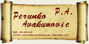 Perunko Avakumović vizit kartica